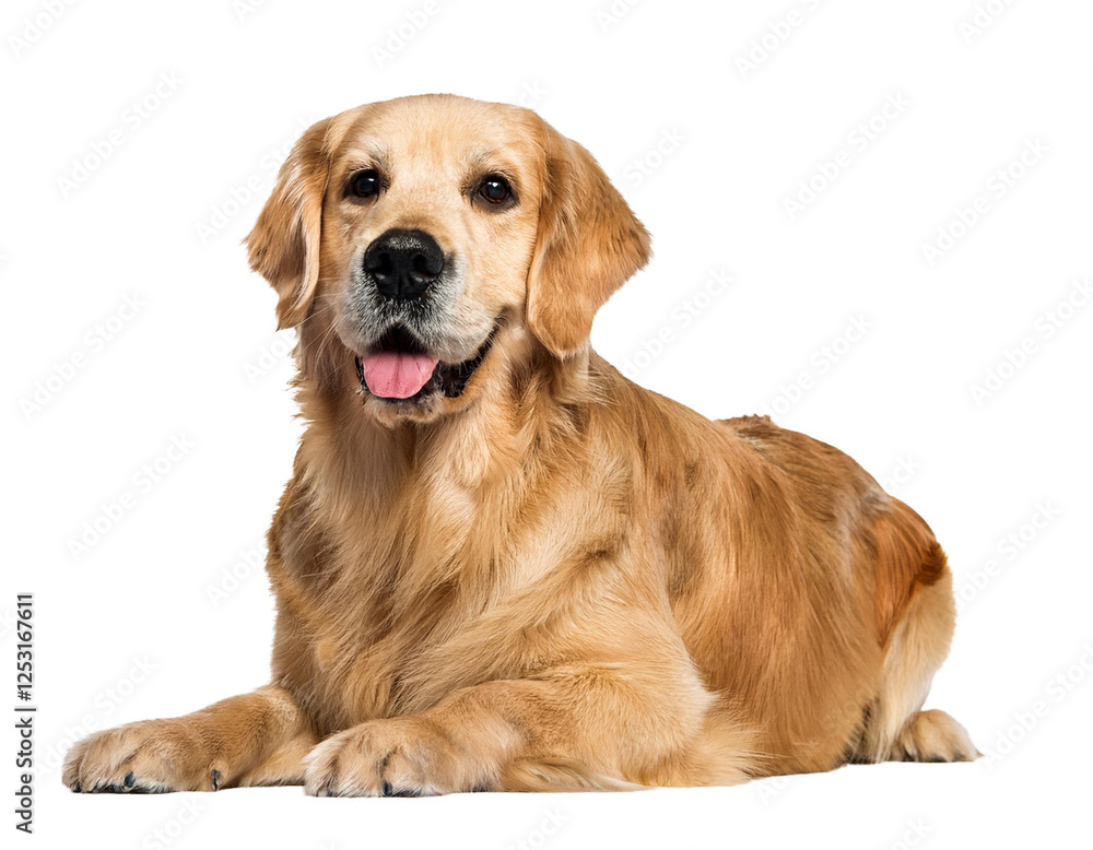 golden retriever isolated on white