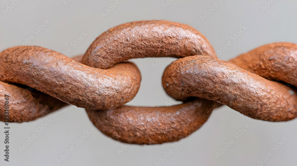 Rusty chain links close-up, blurred background Rusty chain links close-up, blurred background
