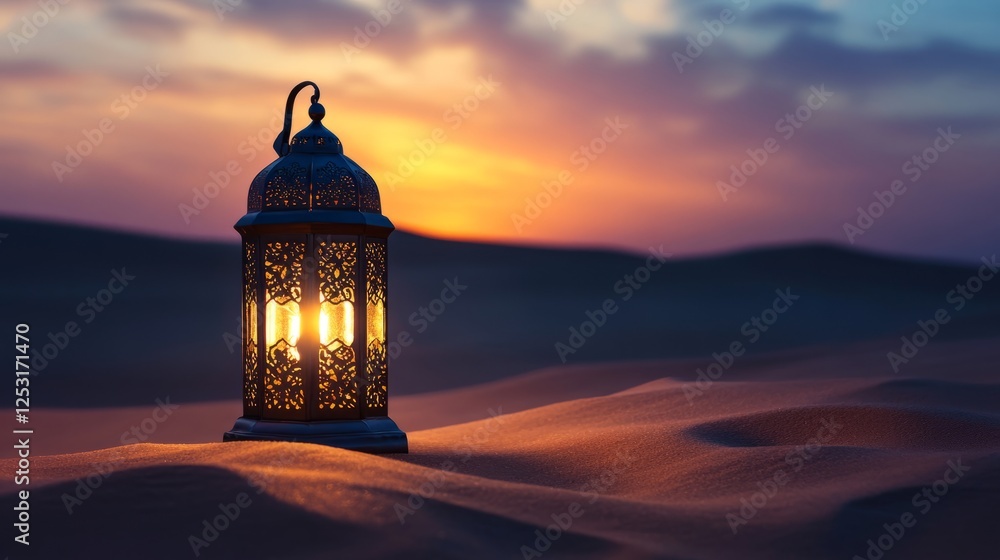 Lantern glowing in the desert night sky, perfect for ramadan kareem celebrations, capturing the serenity and warmth of the holy month against a starlit landscape
Lantern glowing in the desert night sky, perfect for ramadan kareem celebrations, capturing the serenity and warmth of the holy month against a starlit landscape