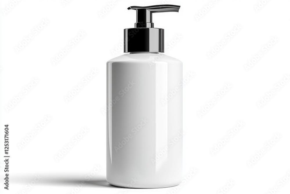 Elegant and Minimalist White Pump Bottle for Lotion or Liquid Soap on a Clean White Background Perfect for Skincare or Beauty Product Presentation Elegant and Minimalist White Pump Bottle for Lotion or Liquid Soap on a Clean White Background Perfect for Skincare or Beauty Product Presentation