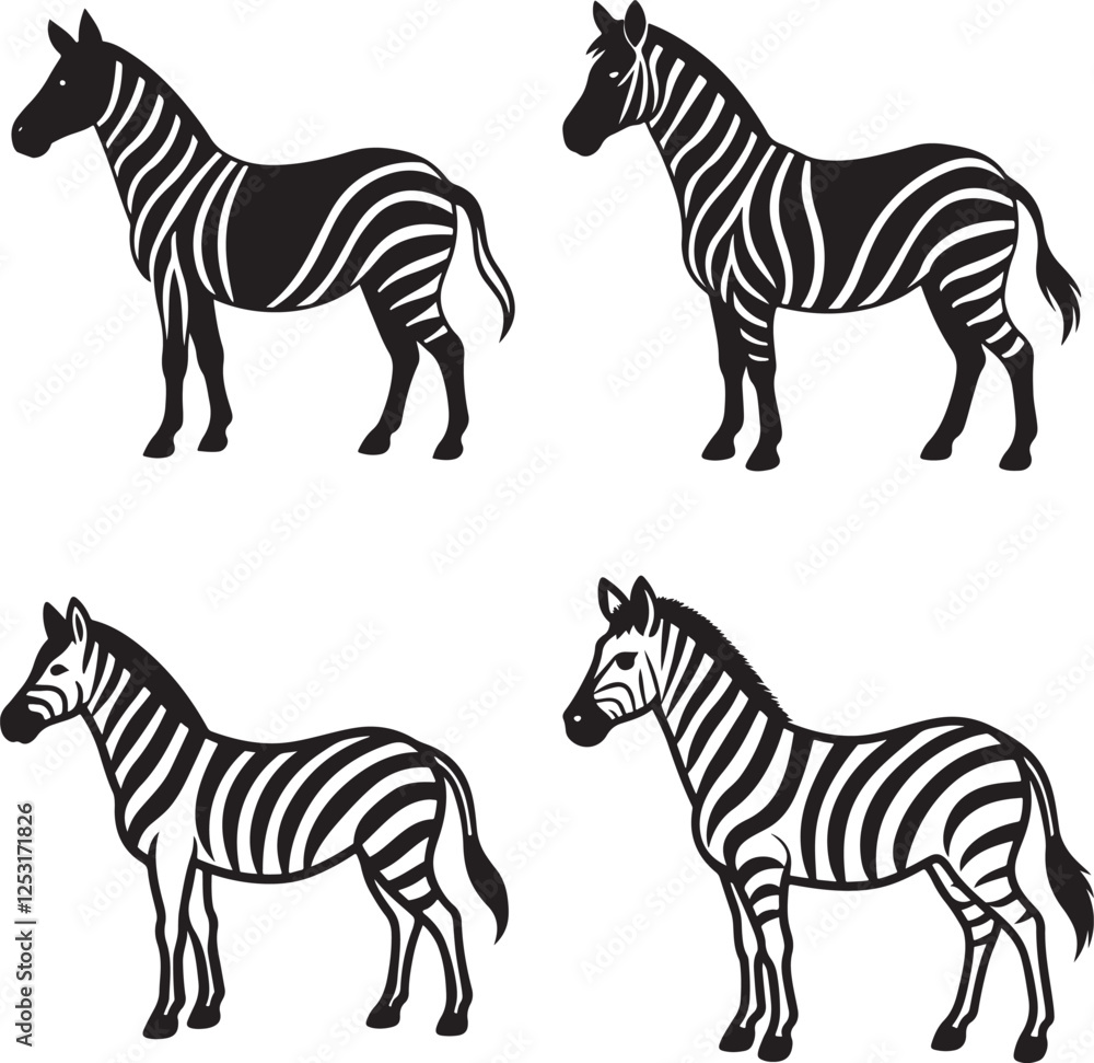 Obraz premium Zebra animal icon set design 
