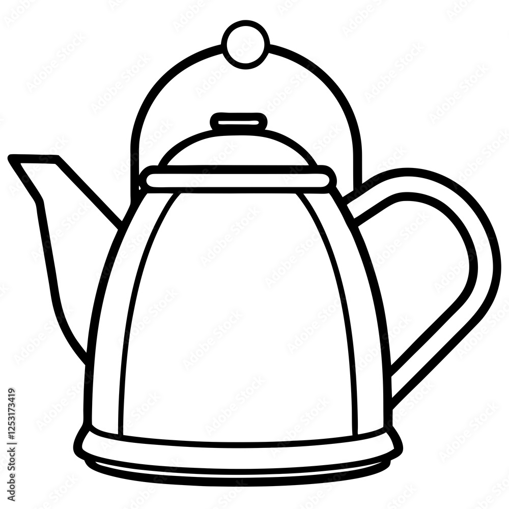 Modern Kettle Line Art Graphic Modern Kettle Line Art Graphic