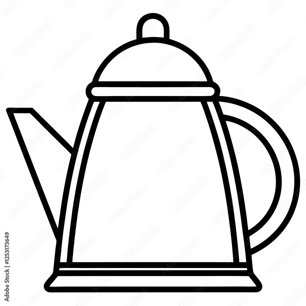 Fototapeta premium Modern Kettle Line Art Graphic