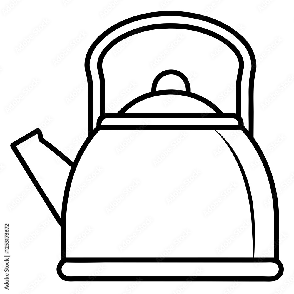 Modern Kettle Line Art Graphic Modern Kettle Line Art Graphic