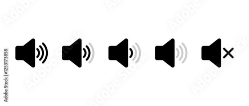 Speaker volume level icon. Audio speaker sign symbol