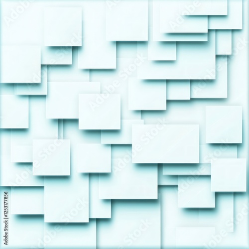 Wallpaper Mural Abstract Geometric Background with Overlapping Light Blue Squares Torontodigital.ca
