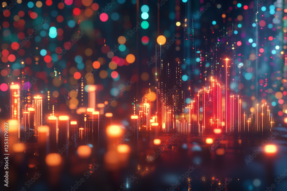 Fototapeta premium 3d render of business graph and chart