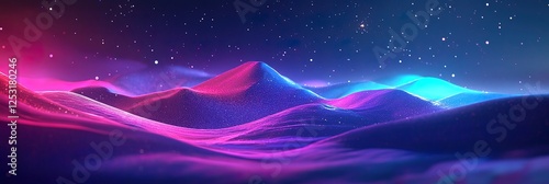 Abstract blue space background with stars and nebula in a fantasy universe photo