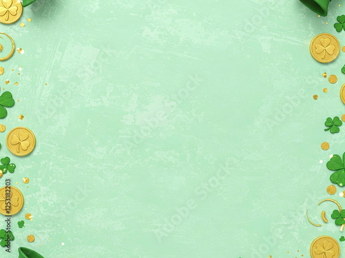 A Patrick’s Day-themed background image featuring soft green tones and subtle decorative elements photo