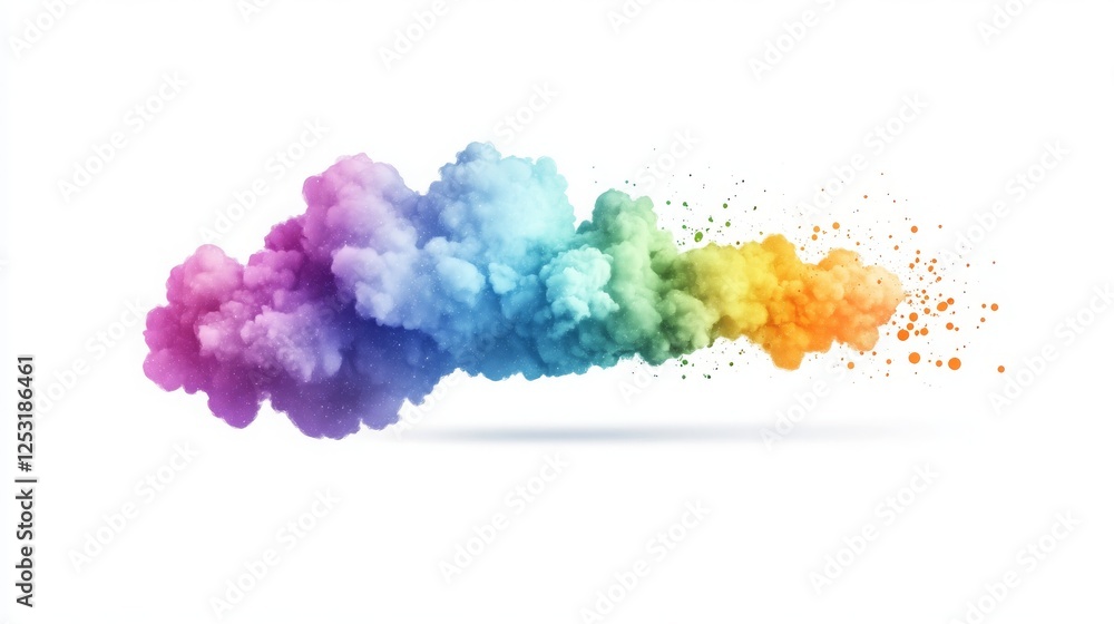 Fototapeta premium Dream concept illustration of a cloud on a white background. 