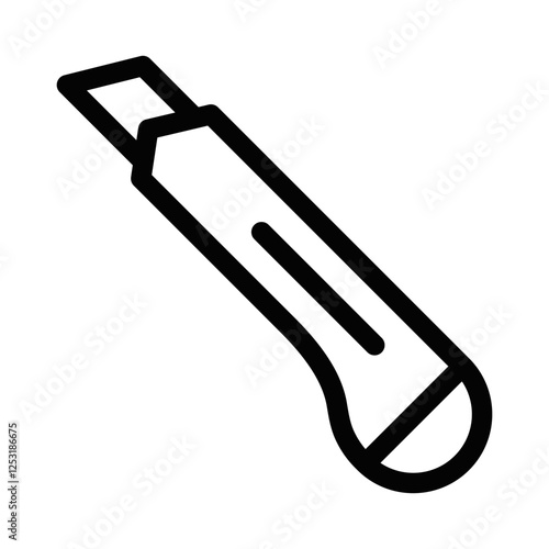 Utility knife icon in outline style, vector illustration. Editable stroke.