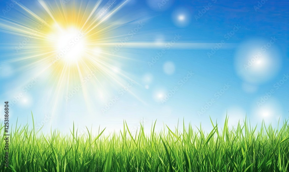 Concept for World Environment Day: A stunning, blurred backdrop featuring green and blue skies Concept for World Environment Day: A stunning, blurred backdrop featuring green and blue skies