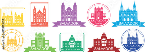 Salvador set. Isolated Salvador on white background