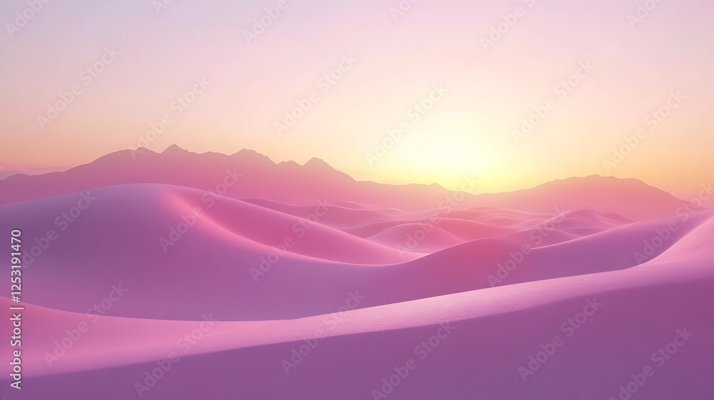 Pink Sand Dunes Sunset Mountain Landscape Pink Sand Dunes Sunset Mountain Landscape