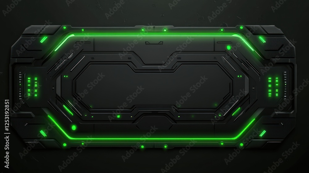 Black background with green neon light and circuit board pattern for a tech-inspired design, vector illustration