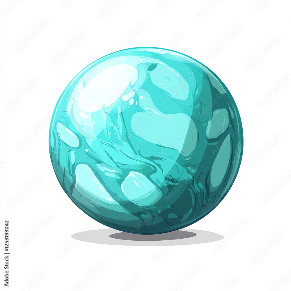 A stunning, glossy turquoise sphere with unique marbled patterns. Perfect for use in digital designs, wallpapers, or as a background element in artistic projects. A stunning, glossy turquoise sphere with unique marbled patterns. Perfect for use in digital designs, wallpapers, or as a background element in artistic projects.