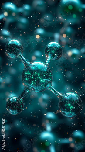 Floating chemical elements forming a molecular dance