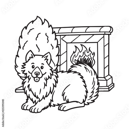 Cozy Coloring page, Line art, Bold and easy image, coloring sheet isolated vector illustration