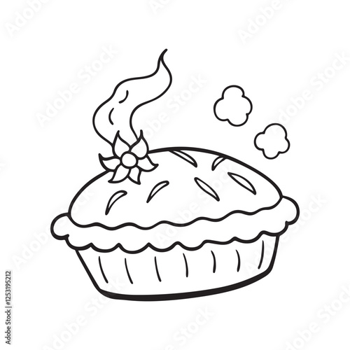 Cozy Coloring page, Line art, Bold and easy image, coloring sheet isolated vector illustration