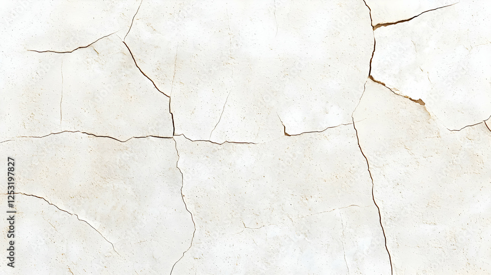 Fototapeta premium Aged White Paper Texture with Brown Cracks