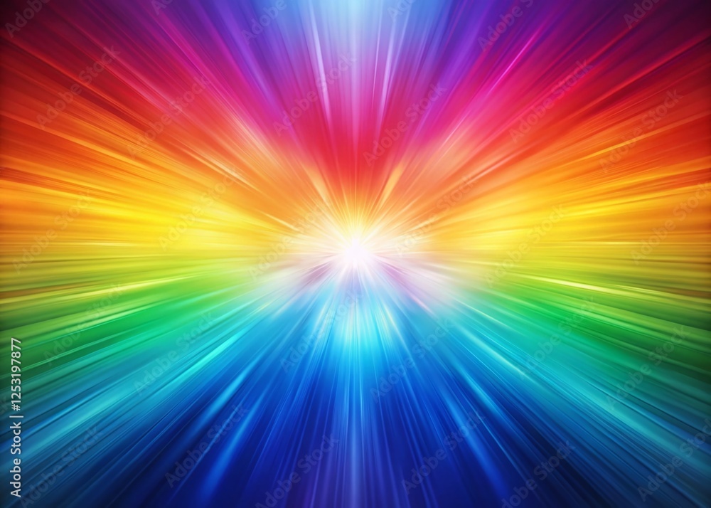Vibrant Rainbow Gradient Mesh Background: Panoramic Abstract Blurred Colorful Texture