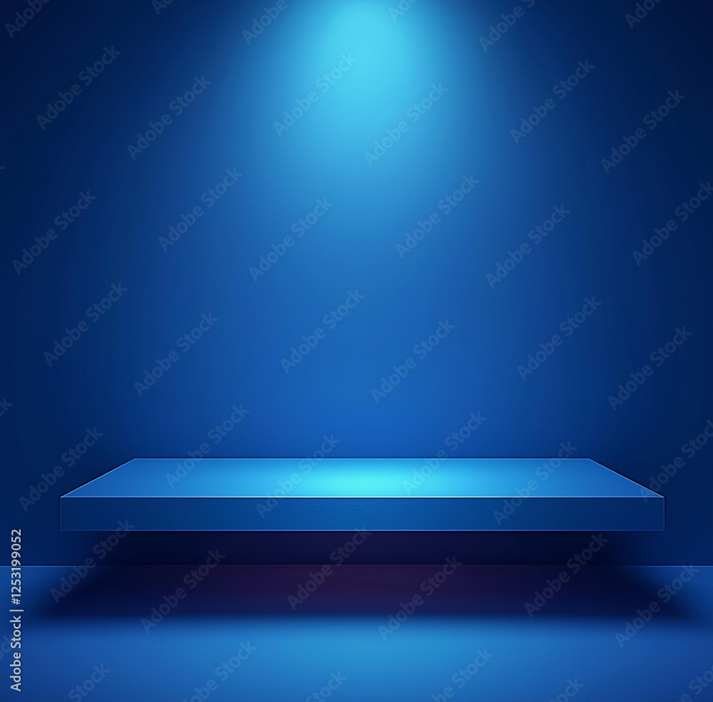 Obraz premium Simple blue gradient background, featuring smooth transitions between shades of blue, perfect for creating a calm, modern, and clean design aesthetic.