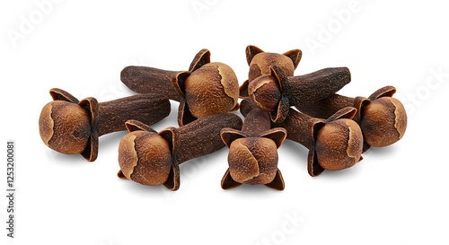 Pile of Aromatic Cloves Still Life on White Background