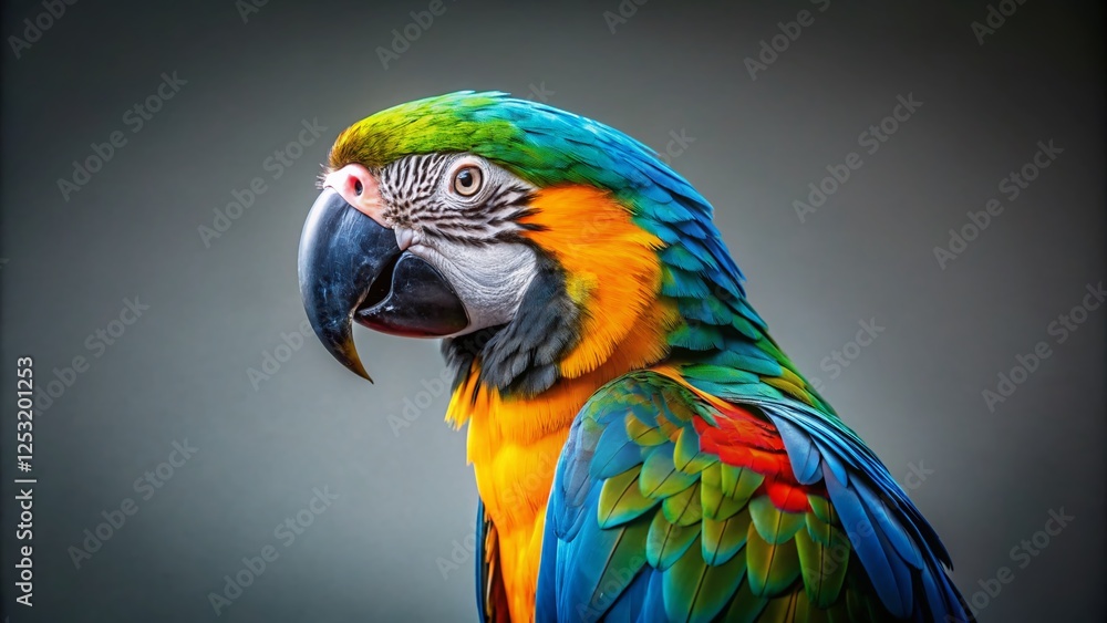 Minimalist Parrot Photography: Vibrant Bird on Clean Background Minimalist Parrot Photography: Vibrant Bird on Clean Background