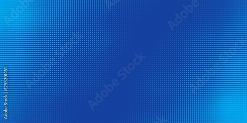Blue pixel background. Abstract digital pattern with square elements grid. Futuristic dotted mesh with gradient effect. Geometric minimal digital design. Modern vector illustration.