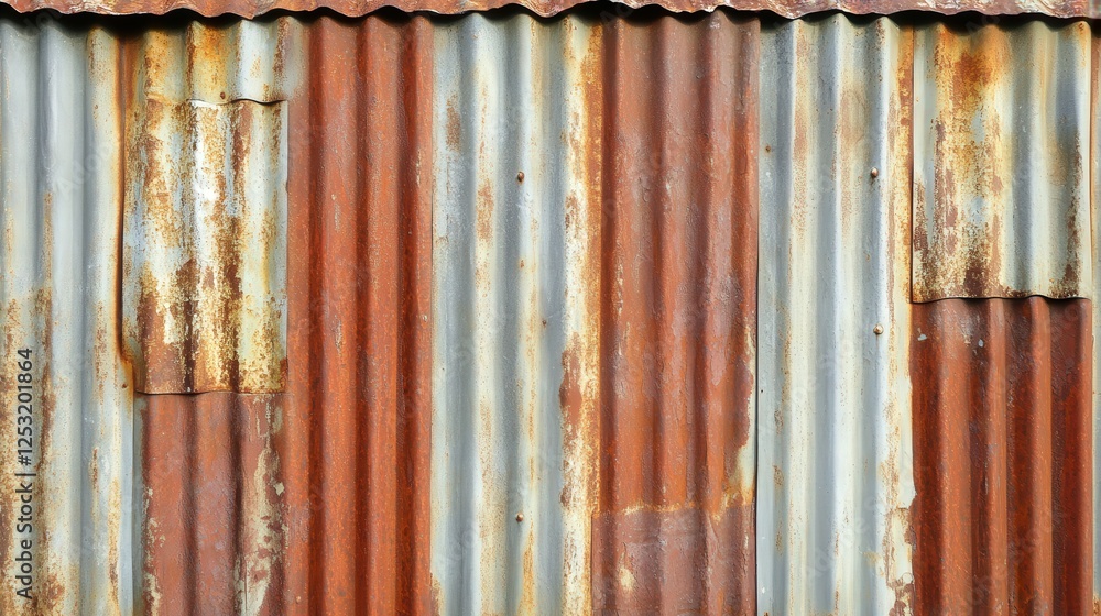 Rusty corrugated metal wall with unique textures and colors Rusty corrugated metal wall with unique textures and colors