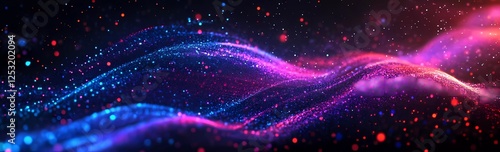 Obraz na płótnie Abstract sound wave with audio visualizer background banner design, in blue and purple colors, vector illustration. w salonie