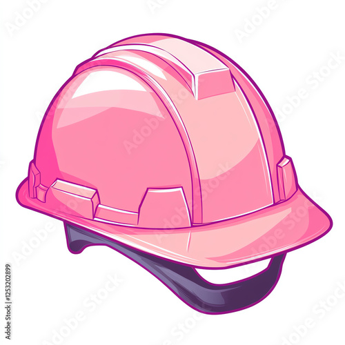 A vibrant pink hard hat symbolizes safety and style in construction photo