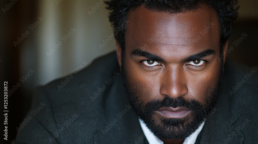 A man with a beard and glasses is wearing a suit and looking at the camera. Concept of professionalism and confidence A man with a beard and glasses is wearing a suit and looking at the camera. Concept of professionalism and confidence