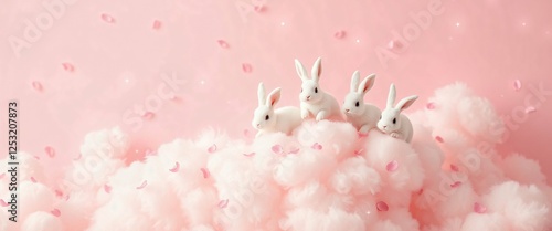 Cute Pink Wallpaper with rabits