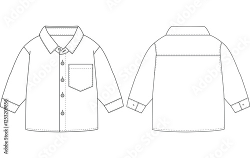 Infant baby long sleeves shirt vector illustration templet design