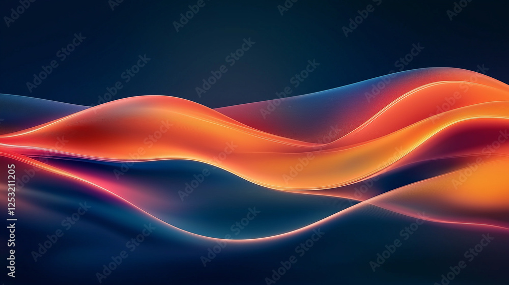 Obraz premium Abstract background featuring vibrant, colorful light and color effects set against a dark blue backdrop, creating a dynamic contrast and visually striking design