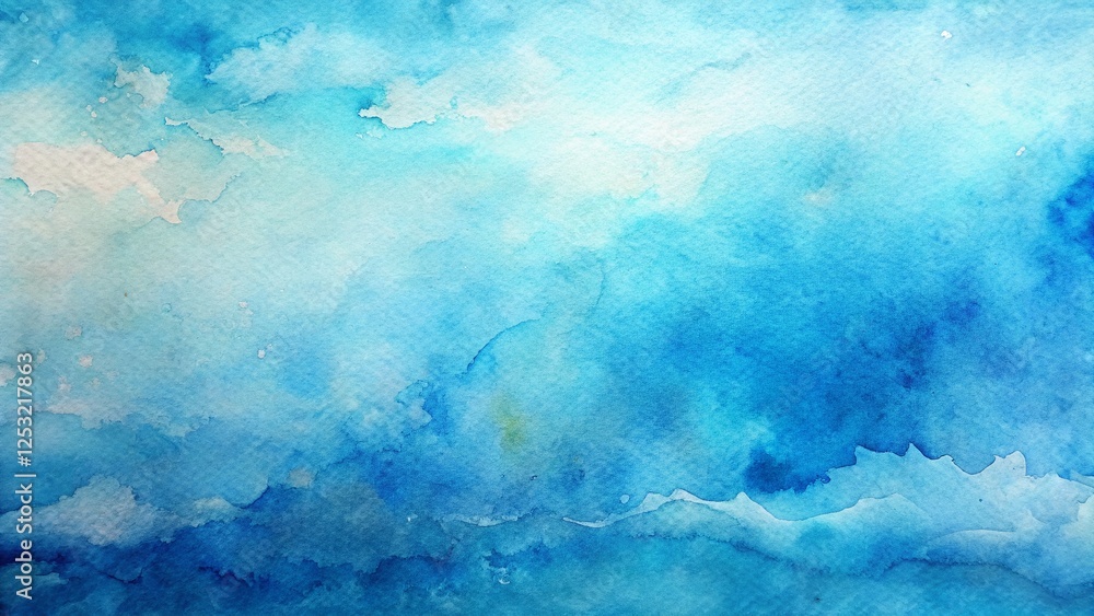 Fototapeta premium Watercolor Paper Texture Background: Soft, Abstract, Light Blue Hues, Artistic Design