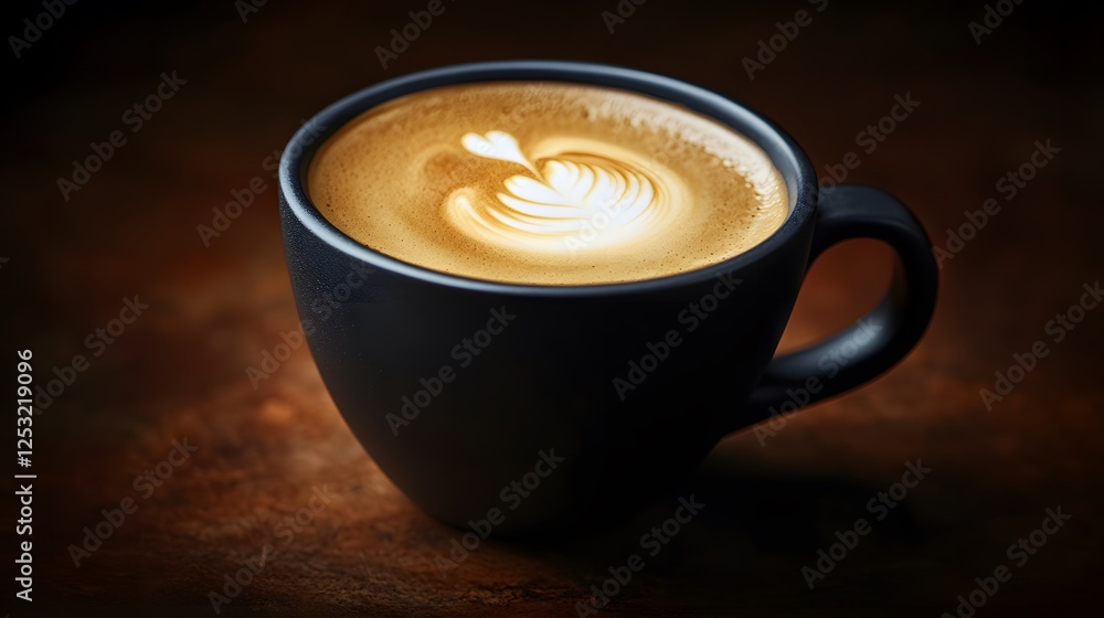 A refined matte-finished coffee cup featuring a rich, dark brew and a whisper of foam, illuminated softly in high-definition detail. A refined matte-finished coffee cup featuring a rich, dark brew and a whisper of foam, illuminated softly in high-definition detail.