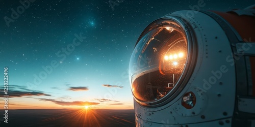 Wallpaper Mural Captivating view from a space helmet as the sun rises over a distant planet creating a stunning cosmic landscape. Generative AI Torontodigital.ca