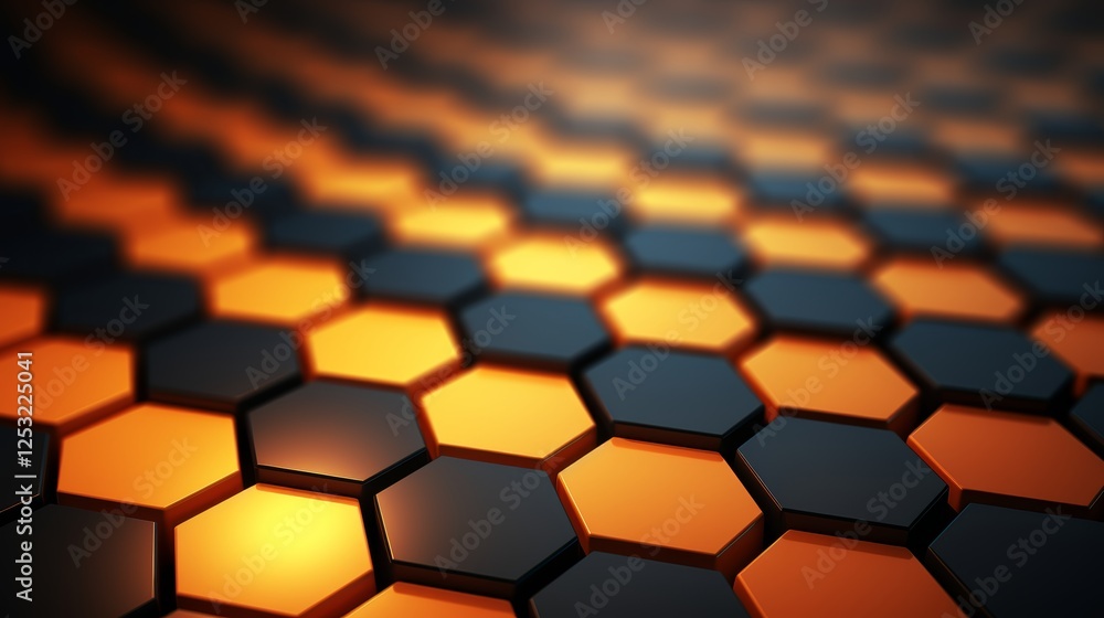Graphite background with bright orange honeycomb hexagons for a striking contrast effect Graphite background with bright orange honeycomb hexagons for a striking contrast effect