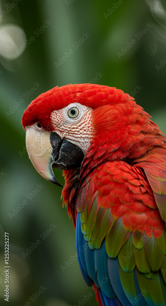 Scarlet Macaw Close-Up: Vibrant Plumage & Captivating Gaze | Parrot Portrait, Wildlife Photography, Tropical Birds Scarlet Macaw Close-Up: Vibrant Plumage & Captivating Gaze | Parrot Portrait, Wildlife Photography, Tropical Birds