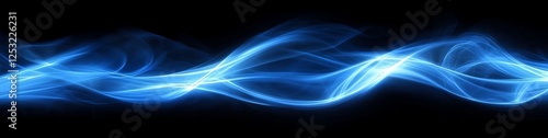 Abstract Blue Energy Flowing Wave Background