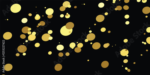 "Radiant Golden Confetti Floating Against a Bold Black Background: Luxe Glitter Design for New Year’s Eve Decorations, Wallpapers, and Brochure Templates"
