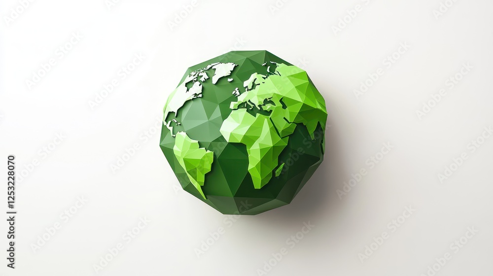 3D Green Earth Model on White Background 3D Green Earth Model on White Background