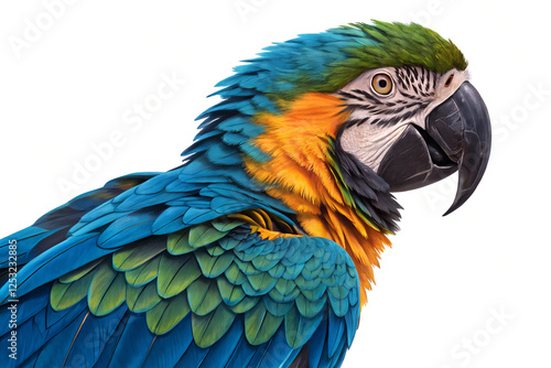 Wallpaper Mural Colorful portrait of a parrot macaw against white background Torontodigital.ca