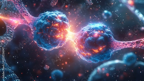 Wallpaper Mural Futuristic DNA Connection Between Cells Torontodigital.ca