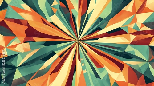 Wallpaper Mural Abstract Geometric Burst of Color and Shape Torontodigital.ca