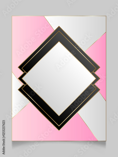 Golden shiny glowing blank frame