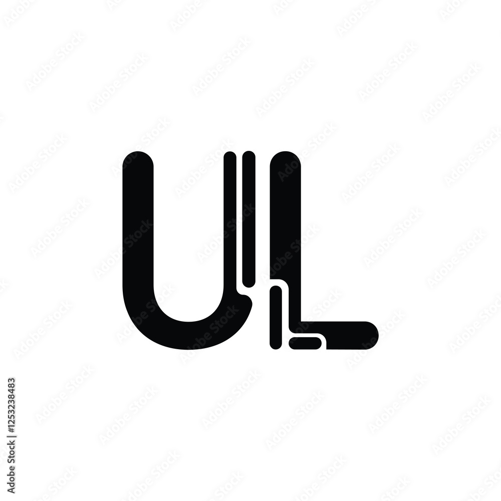 UL monogram logo design letter text name symbol monochrome logotype alphabet character simple logo UL monogram logo design letter text name symbol monochrome logotype alphabet character simple logo