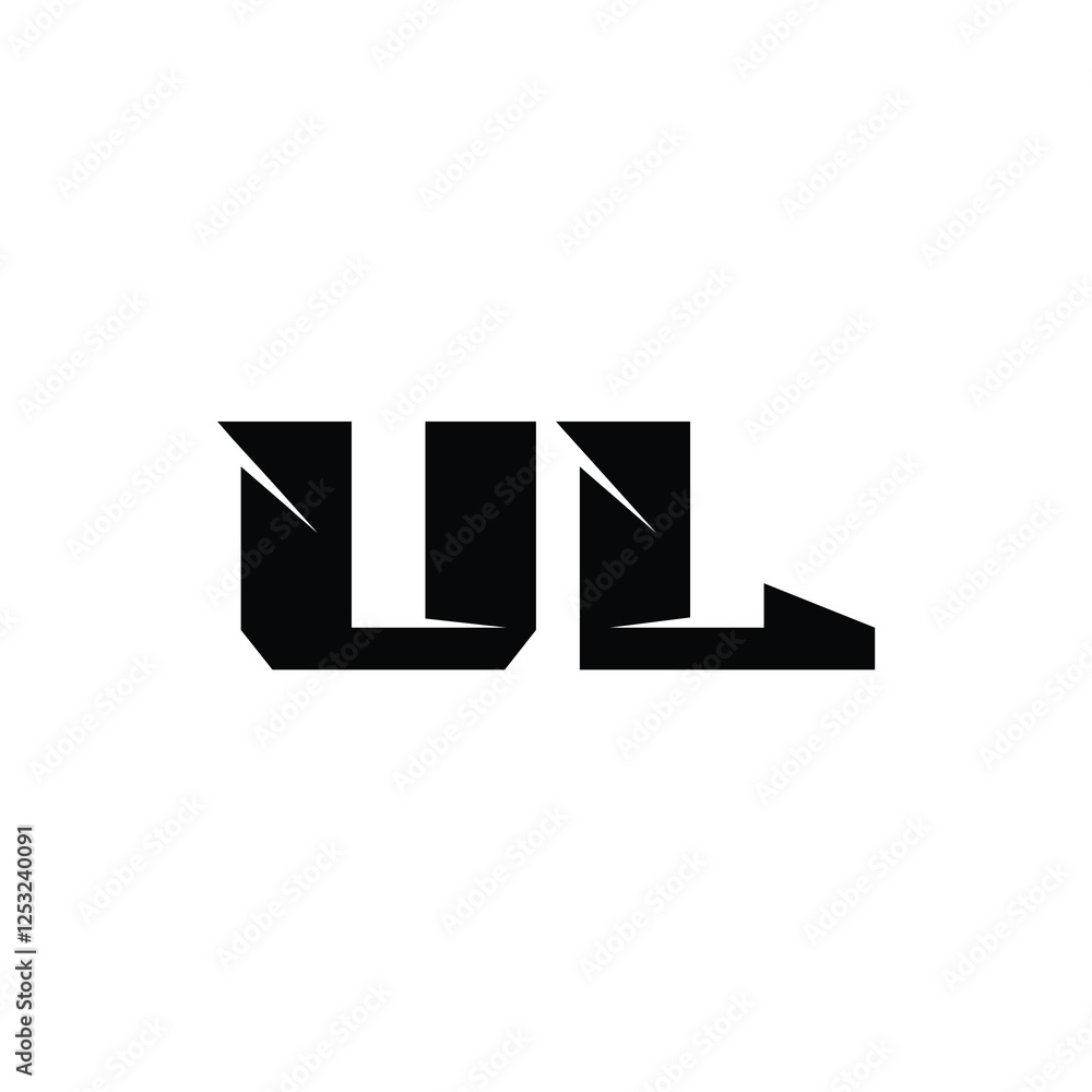 UL monogram logo design letter text name symbol monochrome logotype alphabet character simple logo UL monogram logo design letter text name symbol monochrome logotype alphabet character simple logo